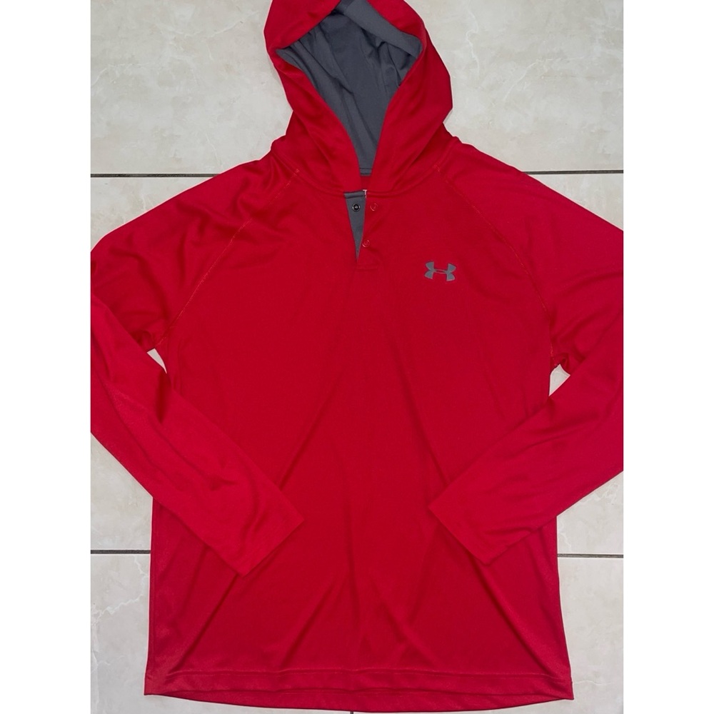 Red Under Armour Long Sleeve Hoodie